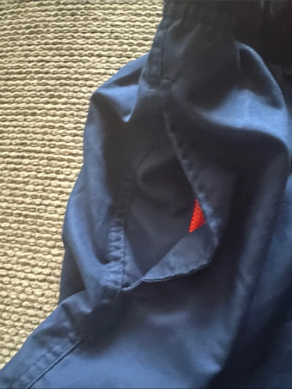 Faded Glory Navy Swim Trunks with Red Accents